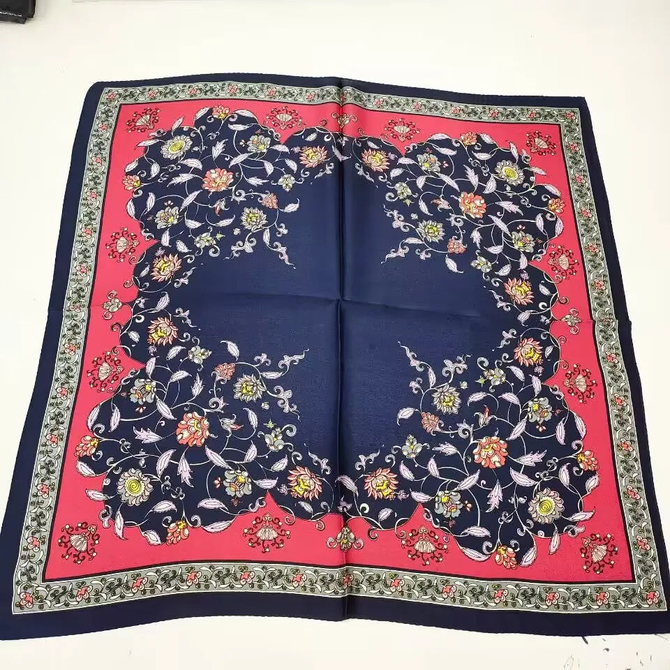 BYSIFA|Blue Green Ladies Pure Silk Scarf Cape 2020 Autumn Winter Neck Scarves Headscarves 70*70cm Women Dandelion Square Scarf