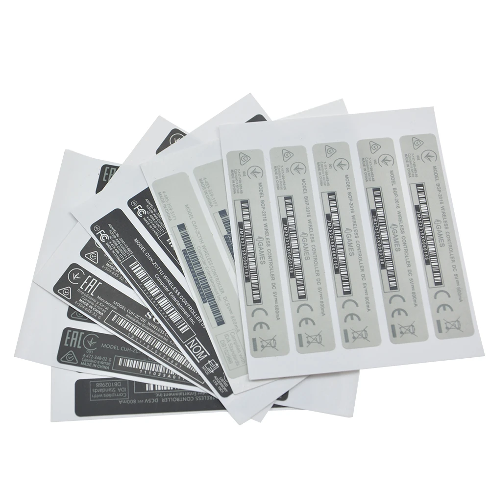 ZUIDID-Autocollants de codes-barres pour poignée de PS4, coque de boîtier de contrôleur PS4, autocollant arrière mince, joints d'étiquette, noir, blanc, violet, 1 pièce