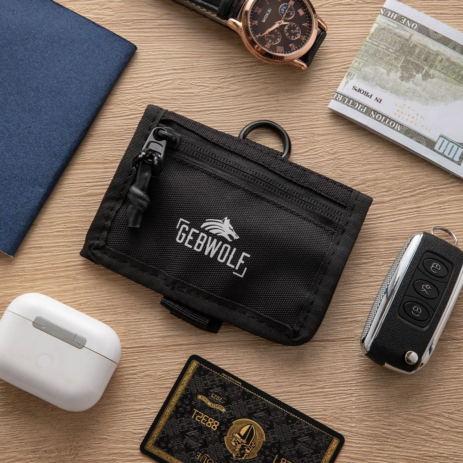 Outdoor Multifunctional Neck Hanging Coin Purse Minimalist Japanese Style Foldable Oxford Fabric ID Access Meal Card Pouch