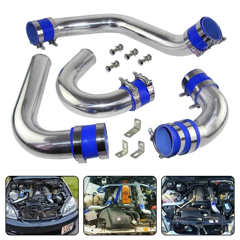 For Toyota Front Mount Intercooler Piping Hose Kit Chaser MARK II JZX110 1JZ-GTE 2.5L Torbo Engine 2000-2004 Aluminum