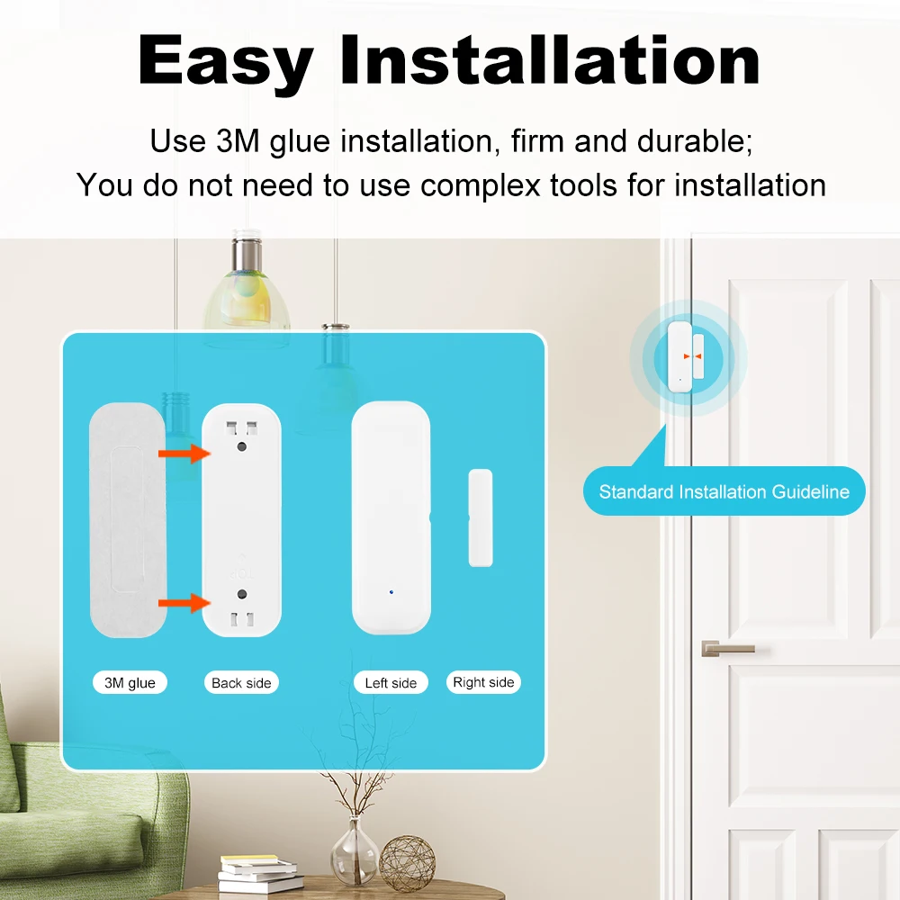 WiFi สมาร์ทเซ็นเซอร์ประตูและหน้าต่าง Magnetic Security ALARM บันทึก REMOTE Monitor Controller สําหรับ SmartThings Alexa Google Home