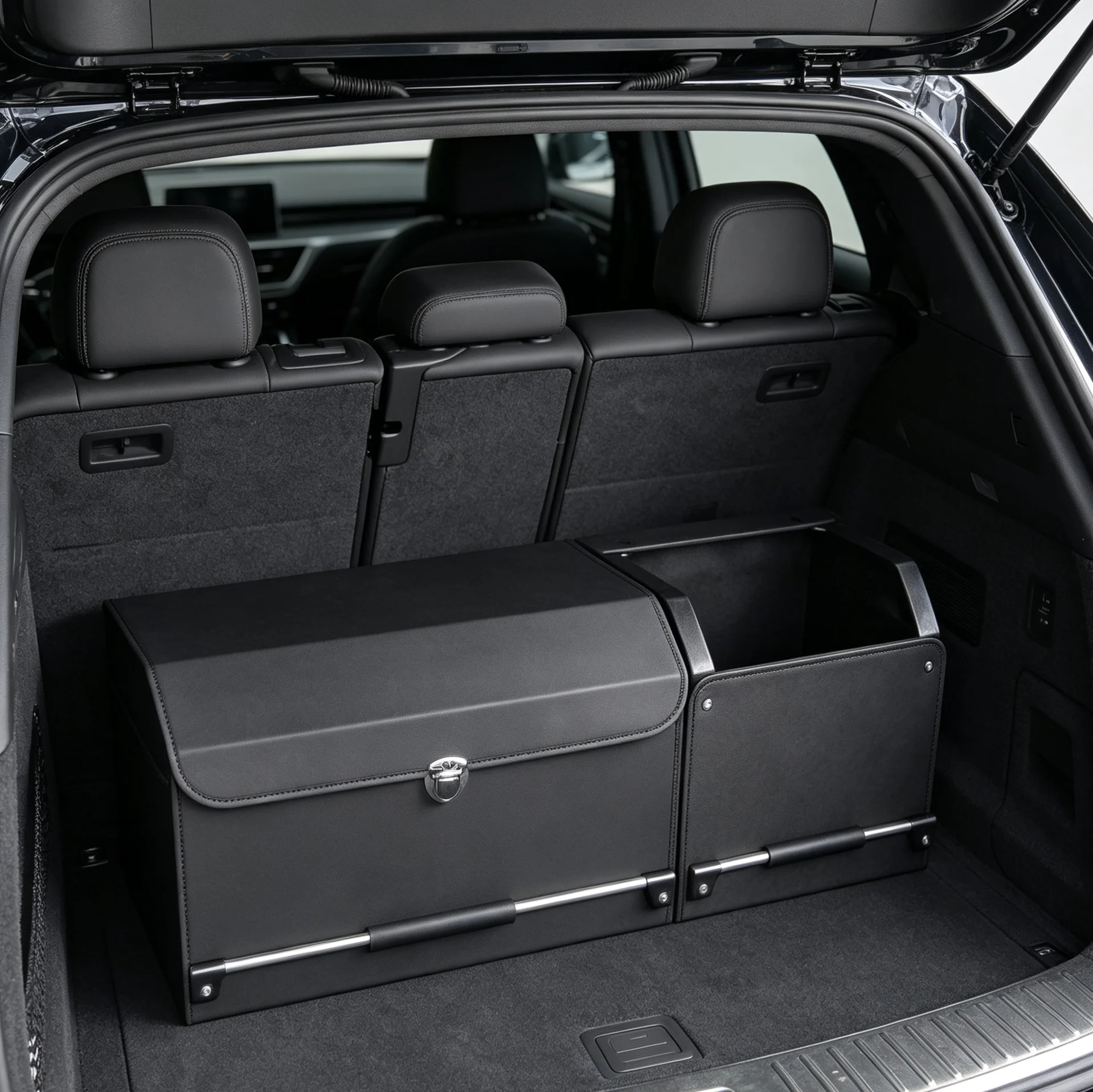 Car Trunk Organizer with Lid, Large Capacity Waterproof Trunk Storage Box, Home Car Essential Trunk Storage Box Organizer