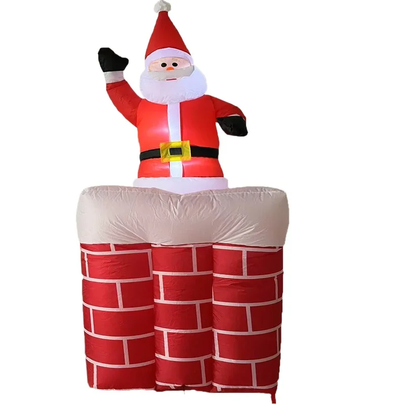 

Cross-border party supplies Christmas electric inflatable automatic up and down chimney inflatable Santa air model five one