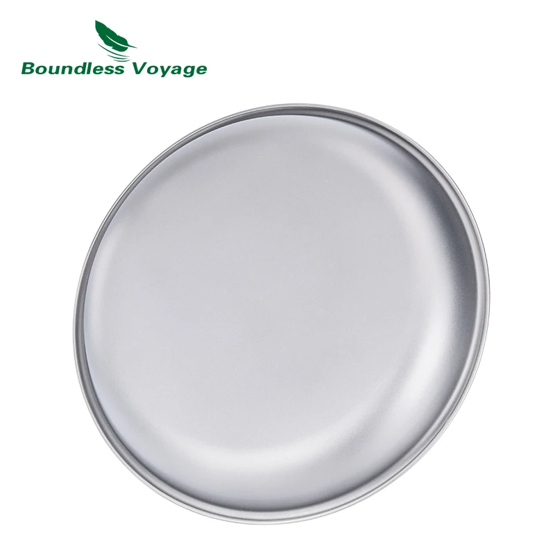 Boundless Voyage 6 Packed Titanium Plates Dishes Saucer Outdoor Pan Camping Food Tray Durable Tableware Stackable Serving Plates