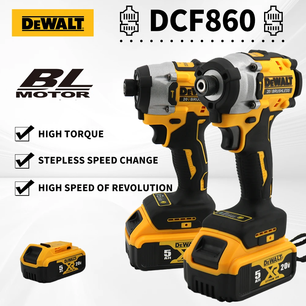 DEWALT 무선 컴팩트 다기능 임팩트 드릴, DCF860, 282N. M 높은 토크 20V 배터리 충전식 전동 공구