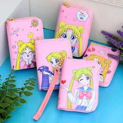 Anime Cute Moon Kawaii PU Portable Girl Tsukino Usagi Collectible Cosplay Wallet Cartoon Zipper Coin Purse Bag Birthday Gift