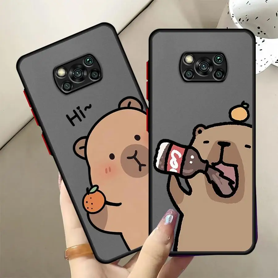 

Чехол для Xiaomi Poco F3 M5s X3 NFC C40 C51 C50 X3 X4 X5 Pro, задняя крышка телефона, забавная капибара