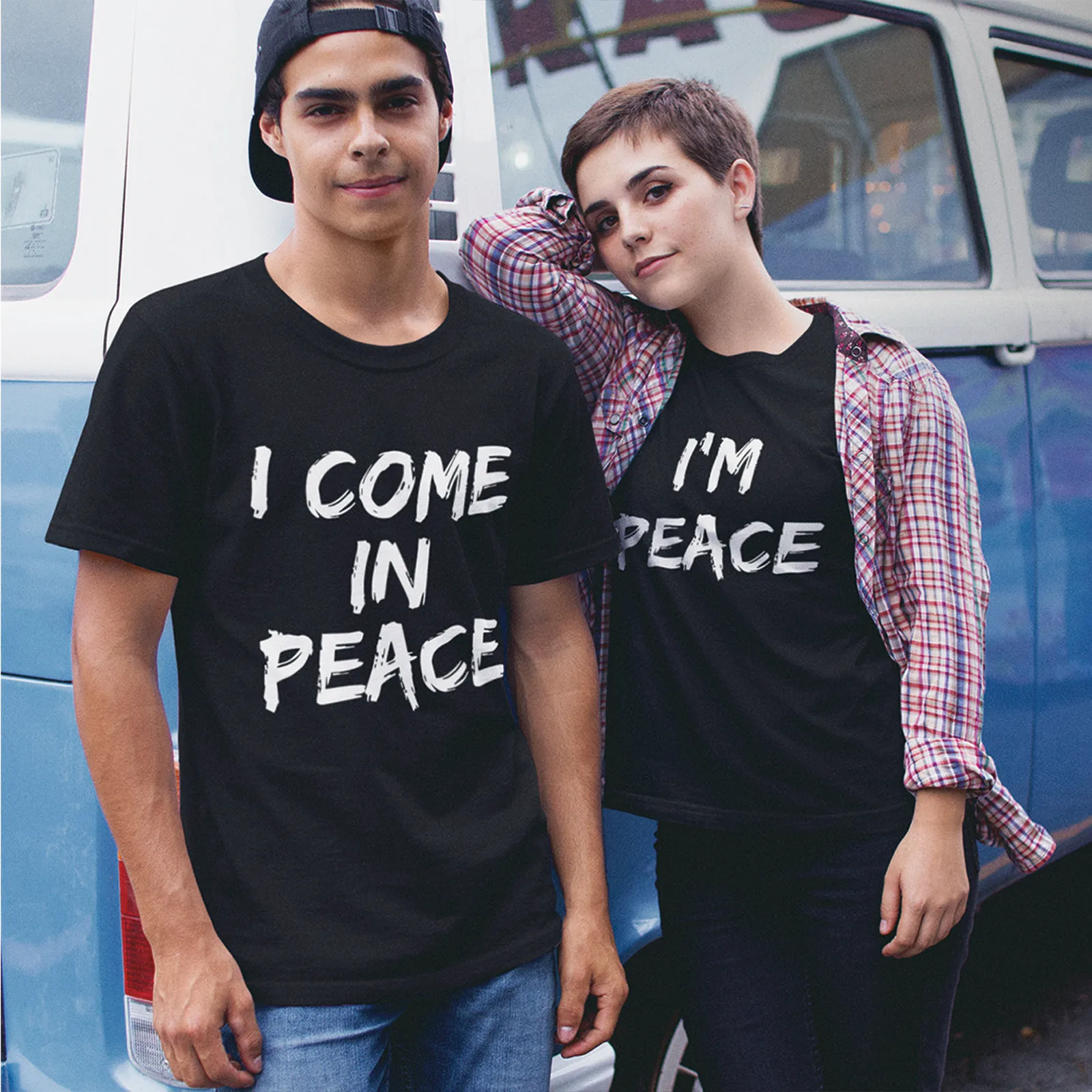 I Come In Peace I'm Peace T Shirt Humor Boyfriend Girlfriend Couples Gift T-shirt Casual 100% Cotton Unisex O-neck Tops EU Size