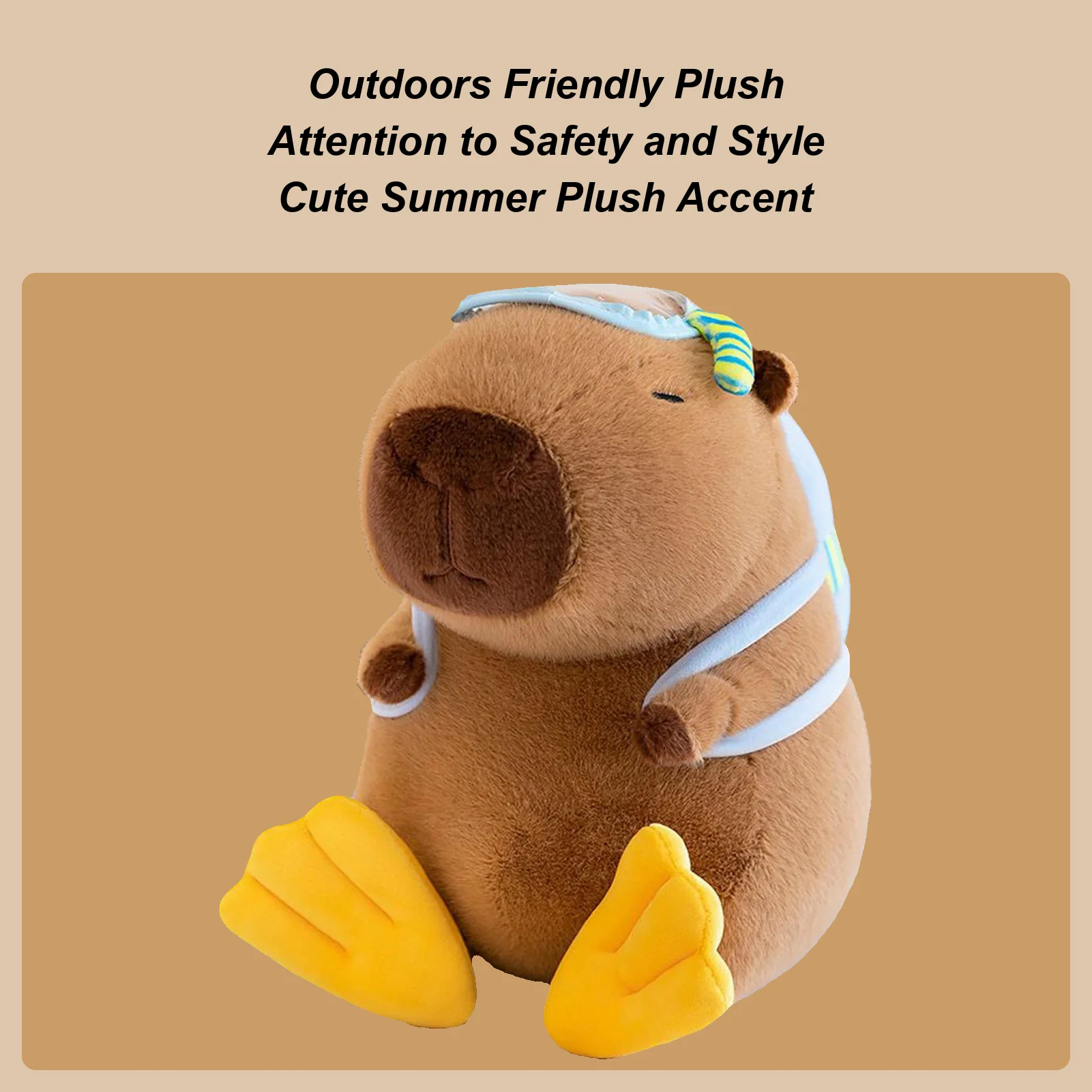 

Капибара, плюшевая игрушка, милая мягкая капибара, декор, мягкая портативная игрушка с купальниками, наряд для младенцев, детей, взрослых, Рождественский подарок для дома