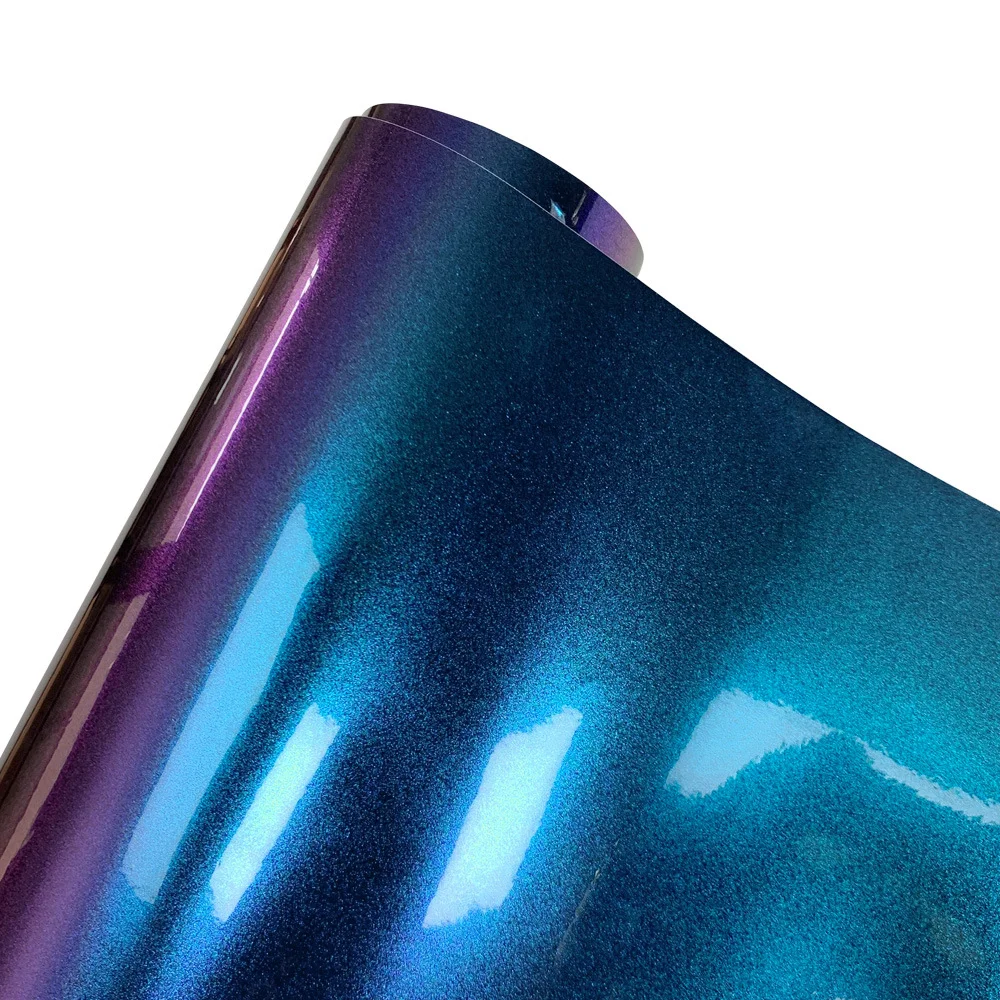 

Chameleon Blue to Purple Vinyl Wrap Film Roll Sparkle Metallic Car Adhesive Vinyl Motorcycle Decal Wrapping Car Covering