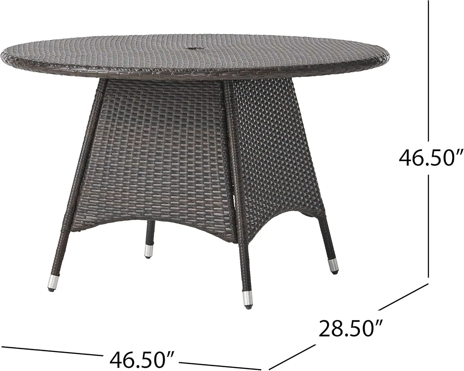 Theodore Outdoor Wicker 5-teiliges Ess-Set mit wasserfesten Kissen, 22,1 "w x 23,5" d x 32,75 "h