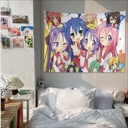 Tapiz de Anime de estrella de la suerte para sala de estar, decoración artística para el hogar, dormitorio