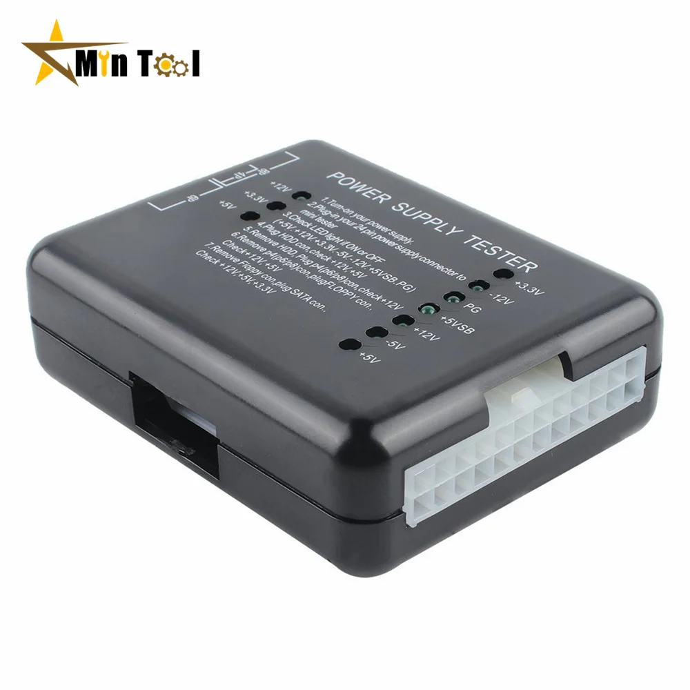 20/24 Pin for PSU ATX SATA HDD  Checker Meter Measure LED Indication Diagnostic Tool Testing for PC Computer Power Supply Tester