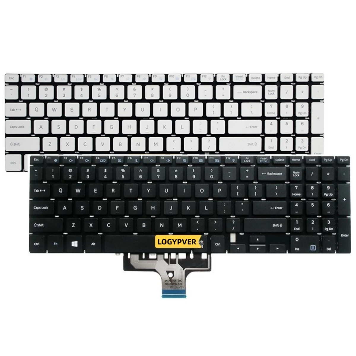 Teclado de EE. UU. Para Samsung NP350XAA 350XAA 35X0AA 351XAA NT550XAA 550XAA 550iba 550XBE 350XBE 560XBE NP550XTA, inglés, negro, blanco