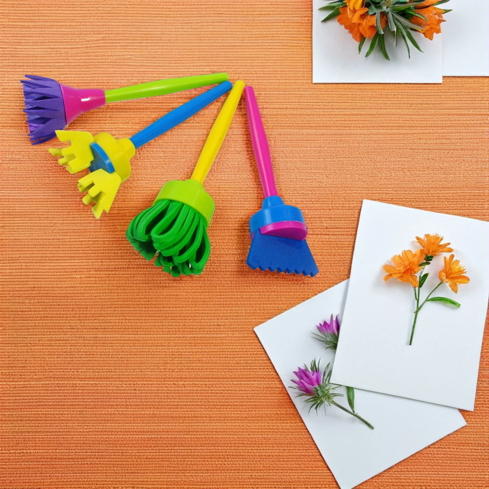 4Pcs Creative Sponge Painting Brushes for Kids DIY Art Craft Painting Tools Children Graffiti Set Fun Imaginative Activity