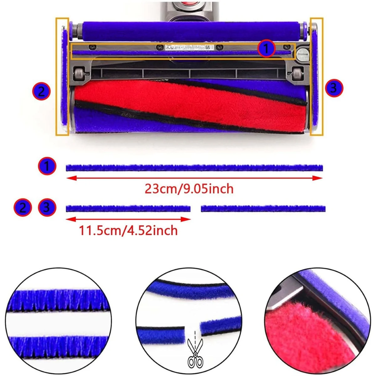 ABQR accessoires en peluche douce pour aspirateur V6 V7 V8 V10 V11 V15 pièces de rechange à rouleau souple