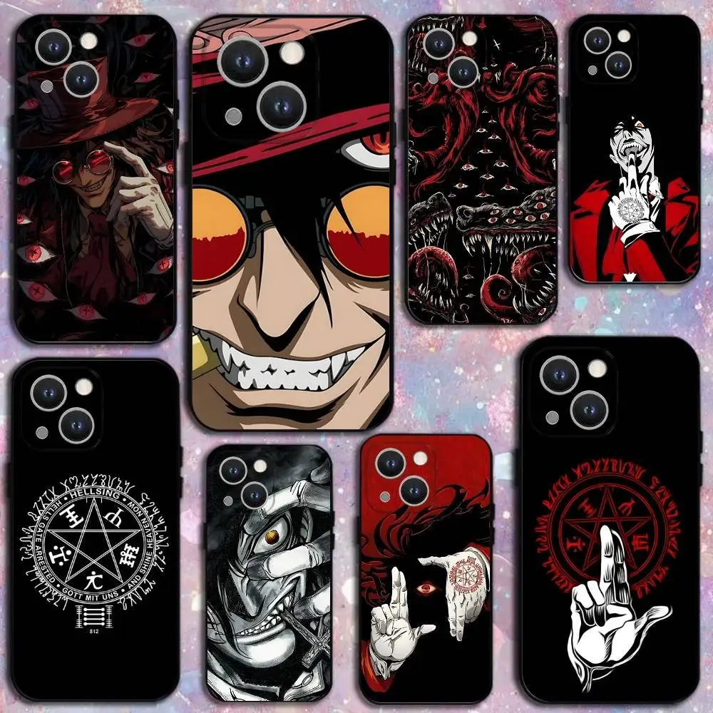

Comics H-HELLSING Phone Case For iPhone 16,15,14,13,12,11 Plus,Pro Max,XS,X,XR,SE,Mini,8,7,Soft Silicone Black Cover