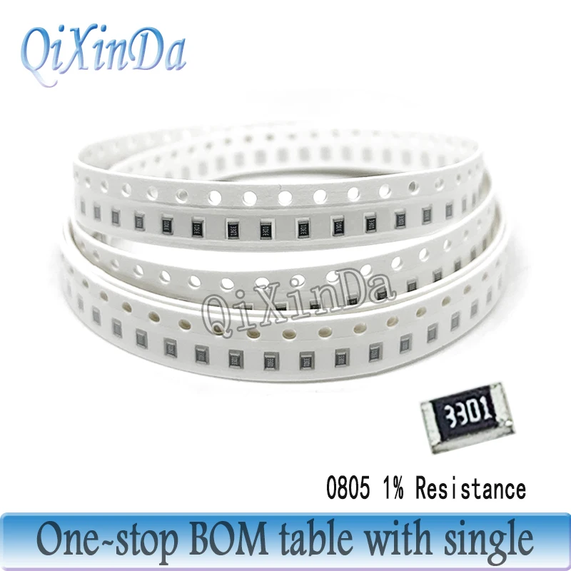 100PCS 0805 Chip resistor 1% 0R 0.1R 0.2R 0.47R 0.75R 1R 5.1R 10R 22R 56R 1K 10K 30K  100K 220K 430K 680K 1M 4.7M 6.8M 10M