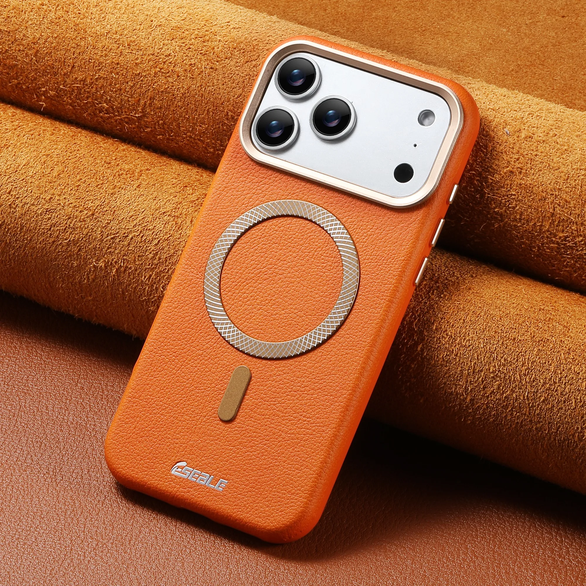Luxuriöse Handyhülle aus Kunstleder mit Magnet und kabelloser Ladefunktion, mattiertes Finish für iPhone 18 Pro Max 17 Air