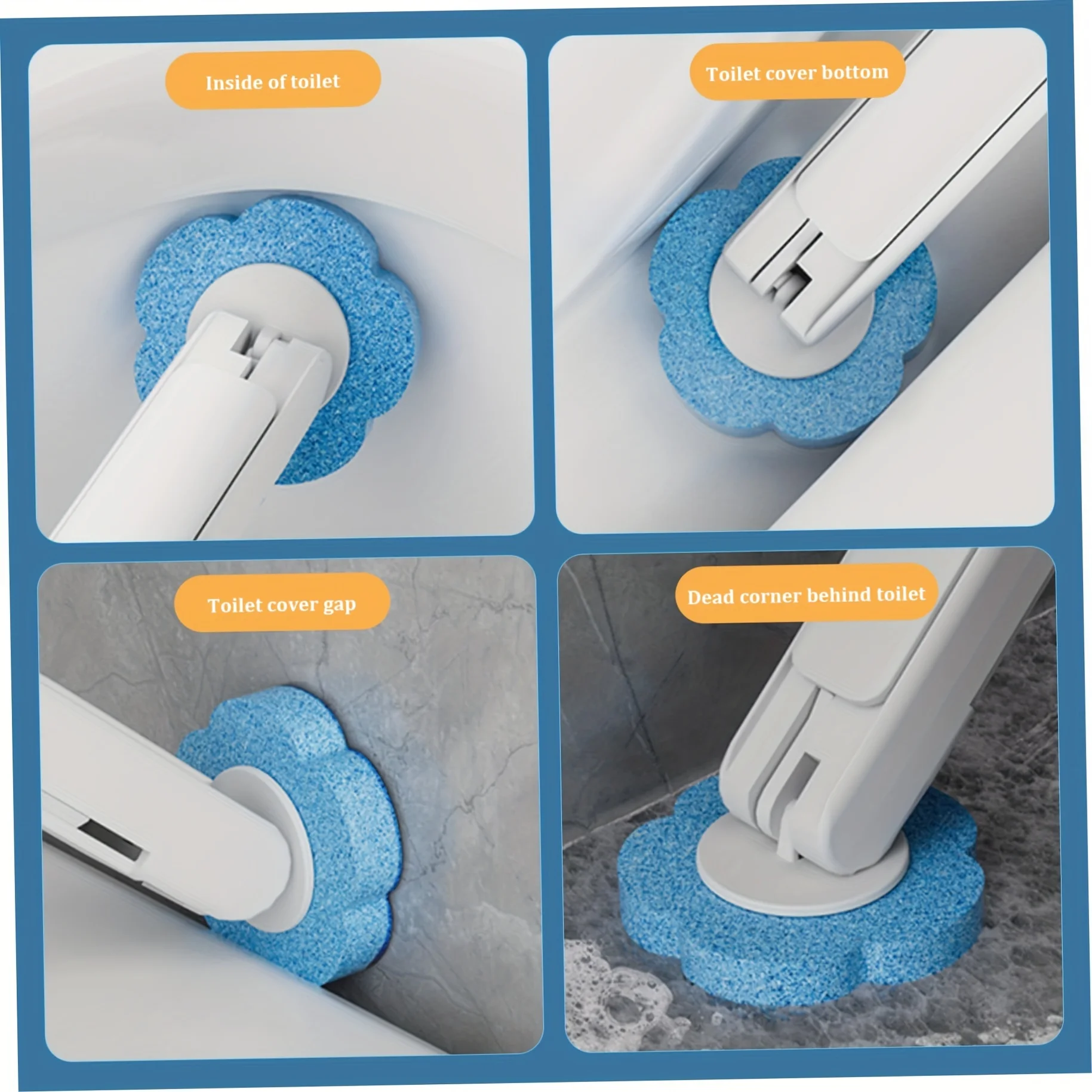 Disposable Toilet Brush Heads Set - Efficient No-Dead-Corner Toilet Bowl Cleaning