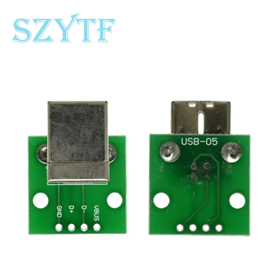 10PCS MICRO MINI5P type-c USB To Dip Female B-type Square Interface Printer Mike PCB Converter Adapter Breakout Board