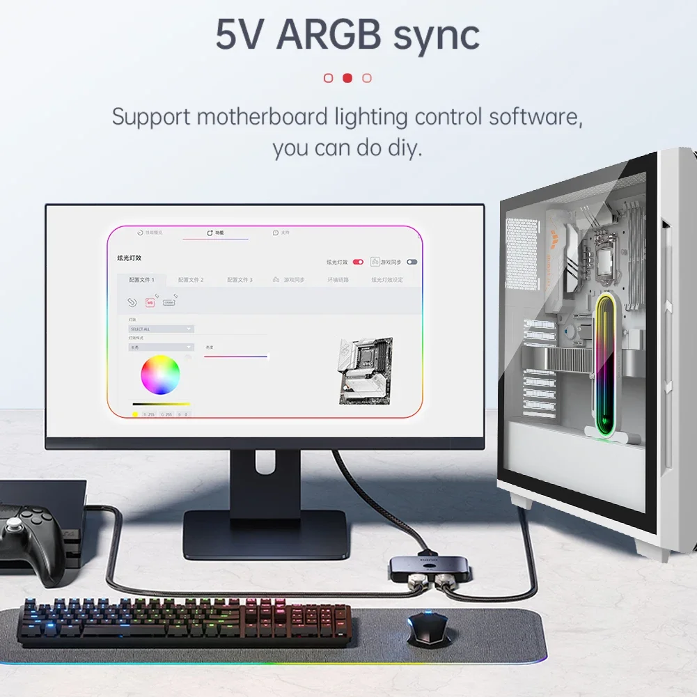 حامل فيديو الرسومات 5 فولت 3Pin ARGB قاعدة مغناطيسية جاك حافظة كمبيوتر مكتبي حامل بطاقة الفيديو GPU مجموعة تبريد المياه حامل داعم