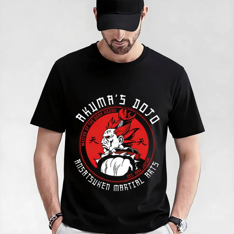 

Martial Arts Boss Akuma Street Fighter 80s Retro Combat Gift t shirt Arcade game Graphic Tee Y2K Clothes Large size Tops S-6XL