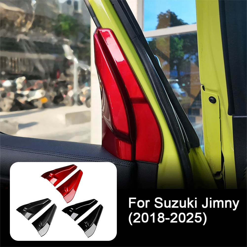 

A-pillar Decorative Cover For Suzuki Jimny 2018-25 ABS Carbon Fiber A-Pillar Triangle Panel Trim Cover Car Exterior Accessories