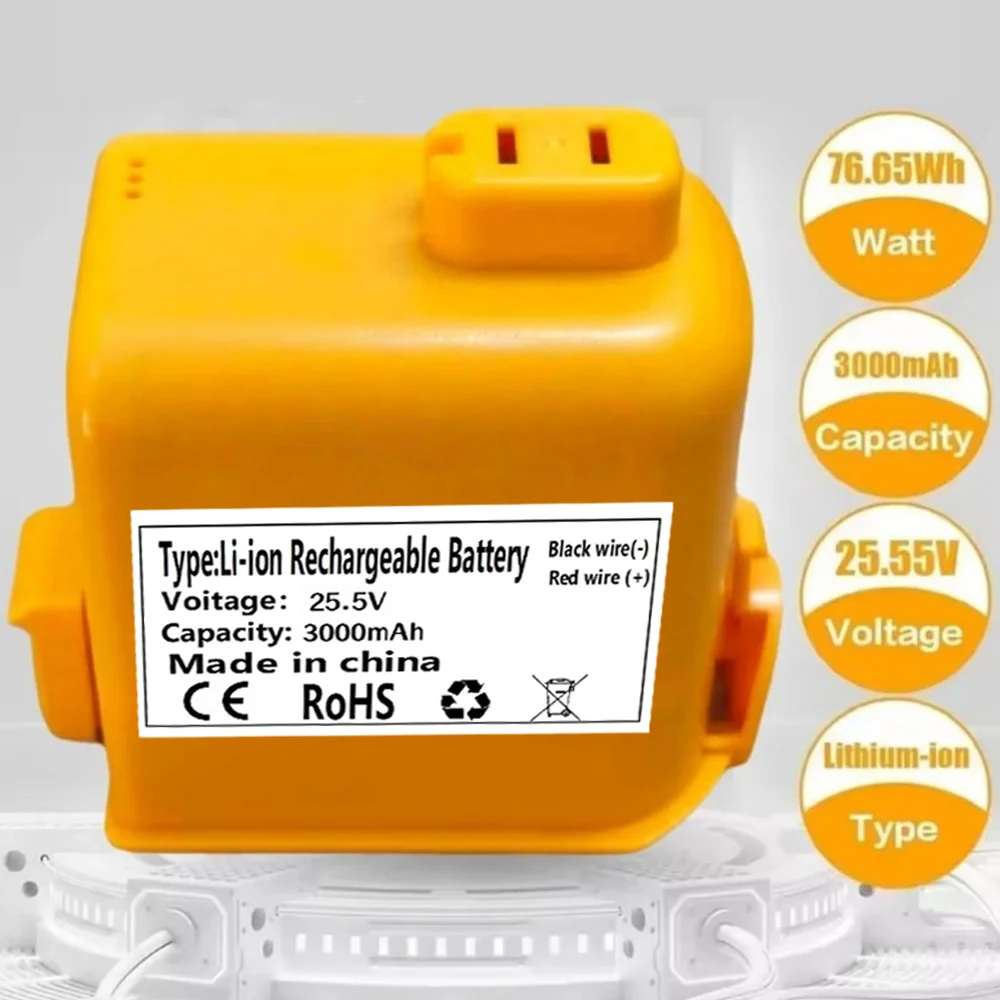 

25.5V 3000mAh lithium ion battery For LG Cord Zero EAC63382204 A9,A9S,P9,A9K-CORE,A9MAX,A9T-Ultra,A9K-PRO,A9N,A9M,A9 Plus.