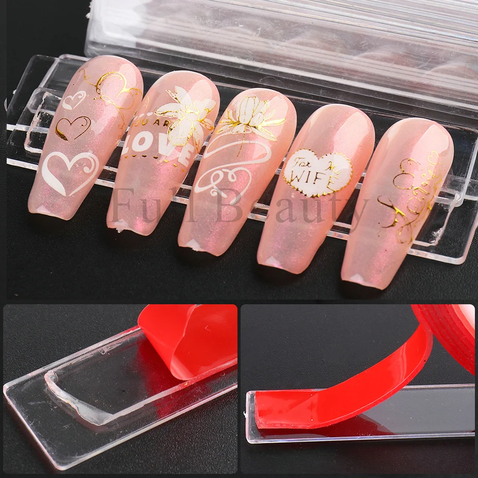 Clear Nail Plakband Voor Valse Tips Nail Stand Creative Design Dubbelzijdig Sticker Geplakt Art Manicure Tonen Gereedschap nlsmth