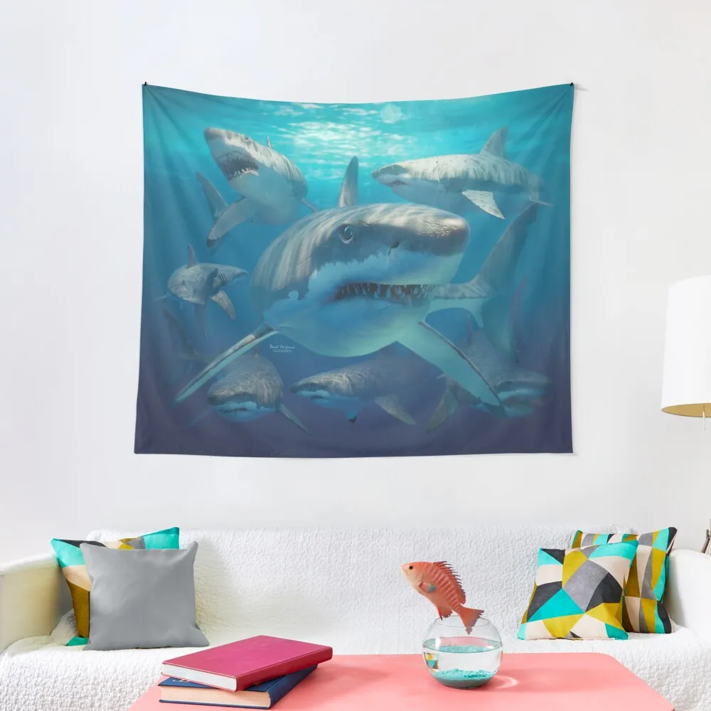 

Great white sharks Tapestry Decoration Bedroom Room Decorations Home Decor Aesthetic Tapestry