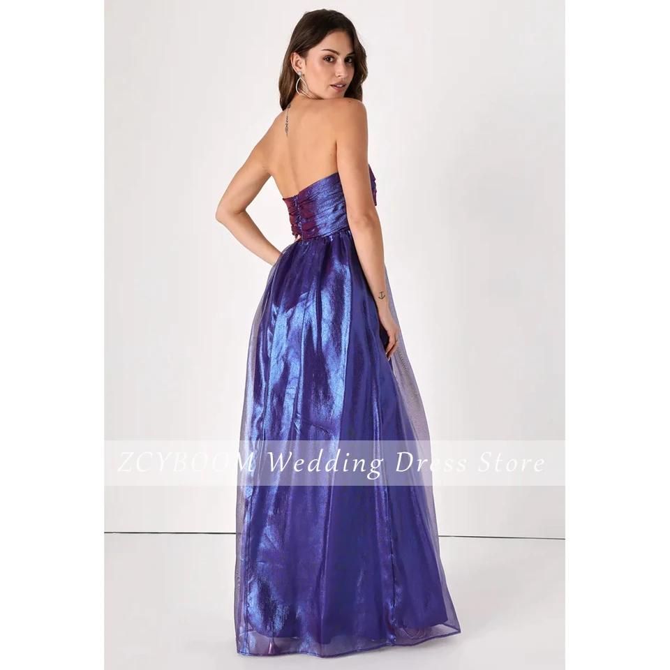 Robe de soirée de luxe personnalisée, sans bretelles, fente latérale, ligne a exquise, longueur au sol, fermeture éclair, robes de bal sur mesure, 2025