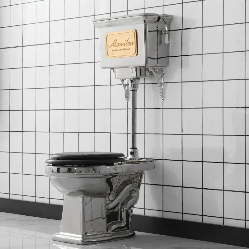Meijing industrial style retro metal toilet old-fashioned high-water drawstring wall-mounted tank toilet