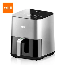 MIUI-forno elétrico da fritadeira do ar, fogão Oilless, controle do toque, cesta antiaderente, janela visível, tamanho da família, 5L