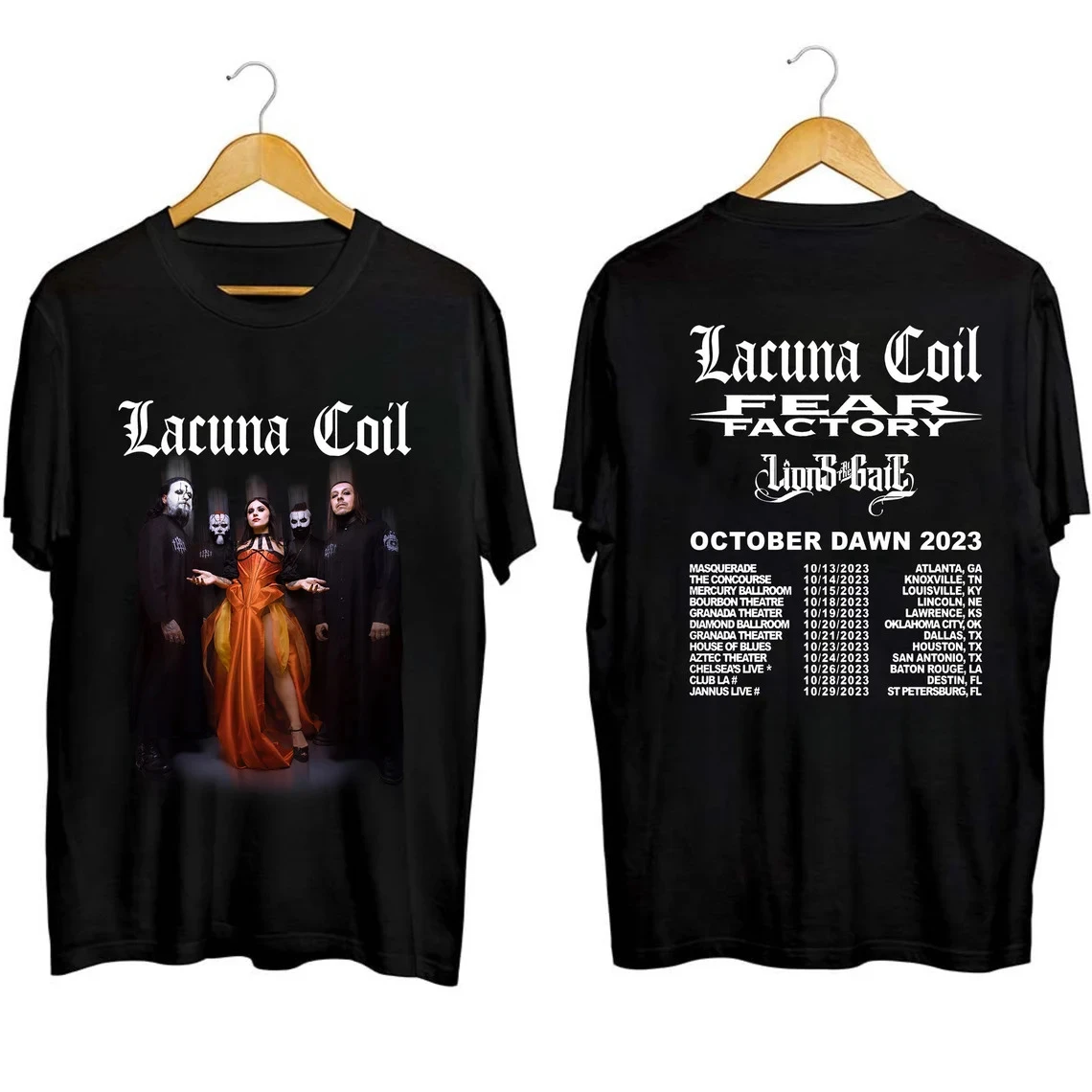 

Футболка Lacuna Coil 2023 Dawn US Tour унисекс, подарок для мужчин и женщин