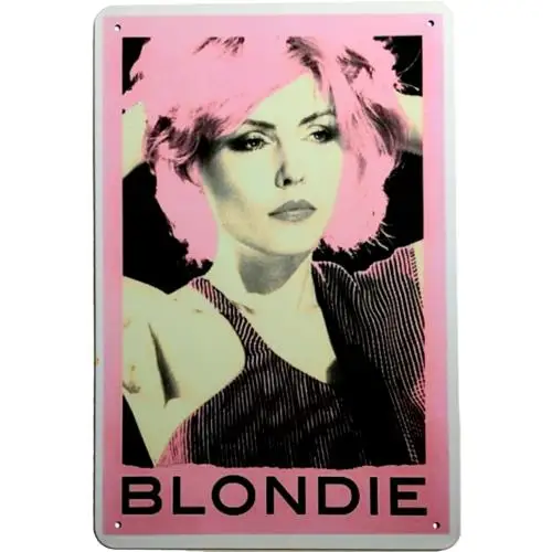 Vintage Blondie 70s Punk Rock  Roll Metal Sign Poster Retro Tin Sign Decor 12x8