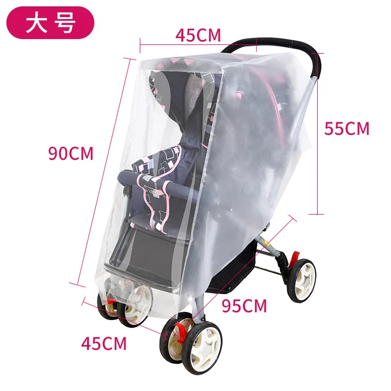 Outdoor Travel Baby Carriage Rain Cover Stroller Rain Cover Windshield Baby Rain Cover Protective Cover Non-Disposable Raincoat