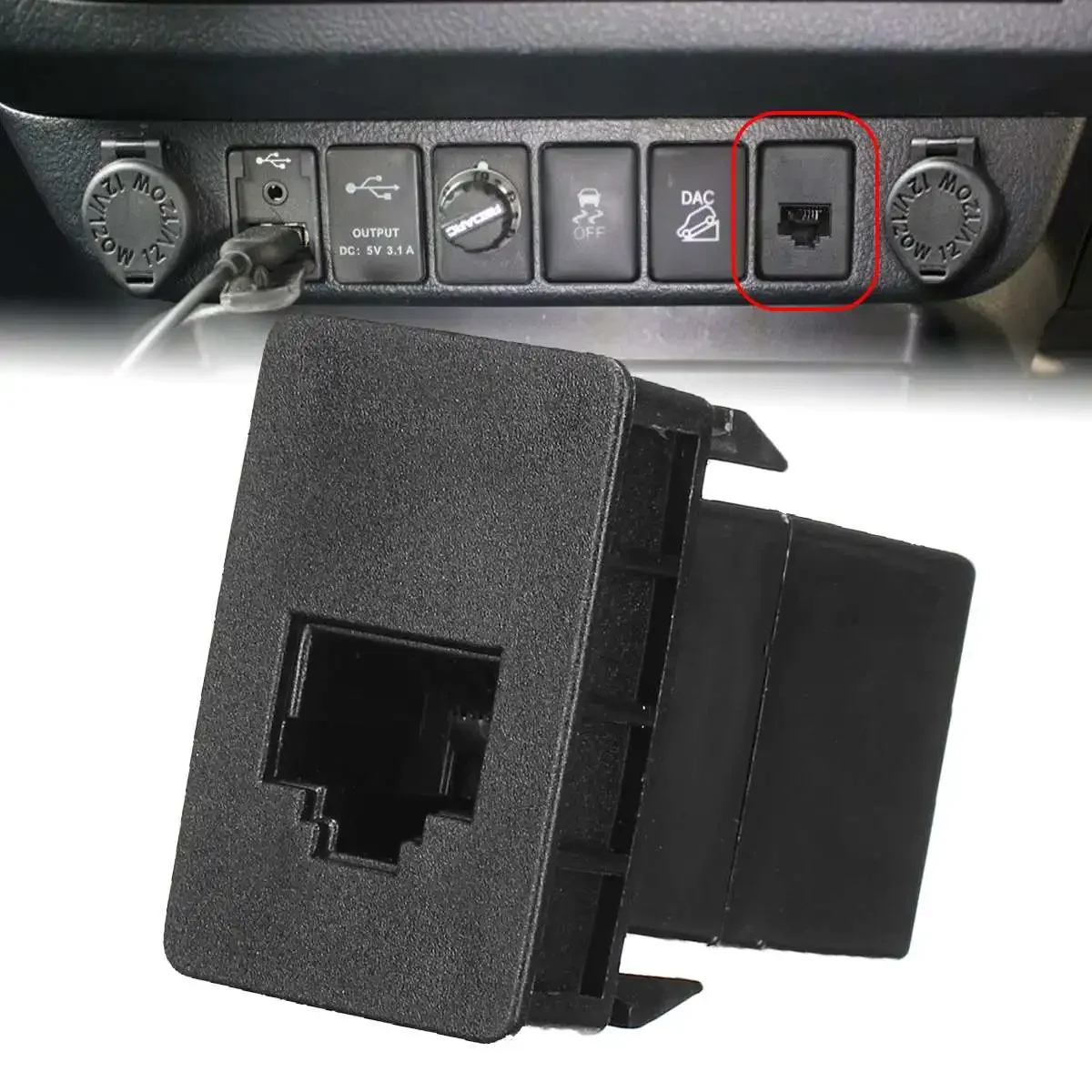 

Car Electronics CB UHF Blank Socket RJ45 Radio Switch Panel Dash Socket for Toyota Hilux Landcruiser RAV4