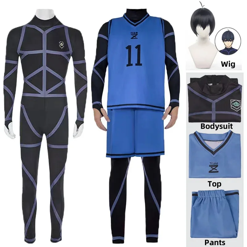 

Isagi Yoiichi Cosplay Costume Anime Blue Lock Jersey Football Sportswear Men Jumpsuits Set