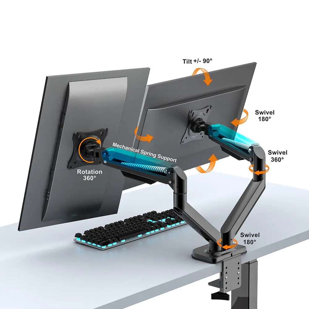 Wholesale New Style Laptop Monitor Arm Mount Desktop Adjustable LCD Desk Mount 11-17 Inch Monitor Laptop Mount