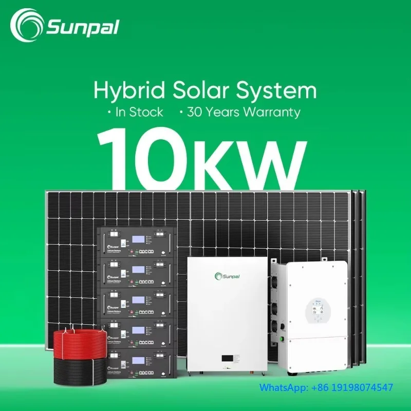 

Hybrid Solar PV System 3KW 5KW 8KW 10KW Complete Hybrid Power Supply Kit For Home Use