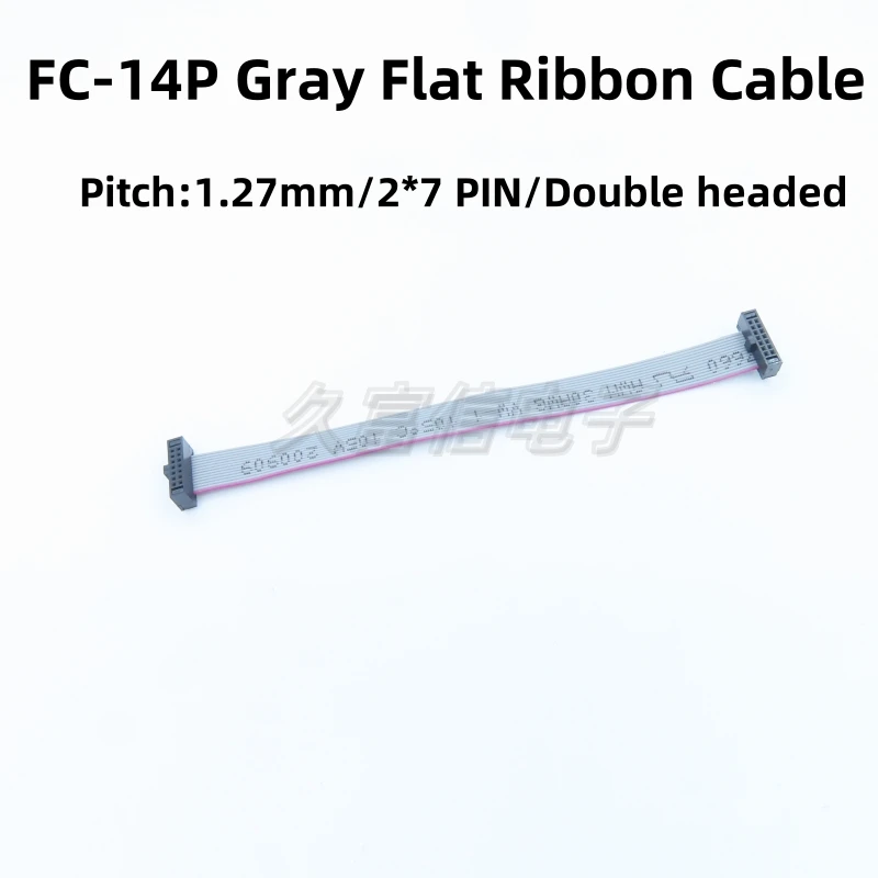 

1PCS FC-14P Gray Flat Ribbon Cable Pitch:1.27mm 2*7Pin 10/20/30/50cm Flat Ribbon Data IDC Connection Cable JTAG Download Cable