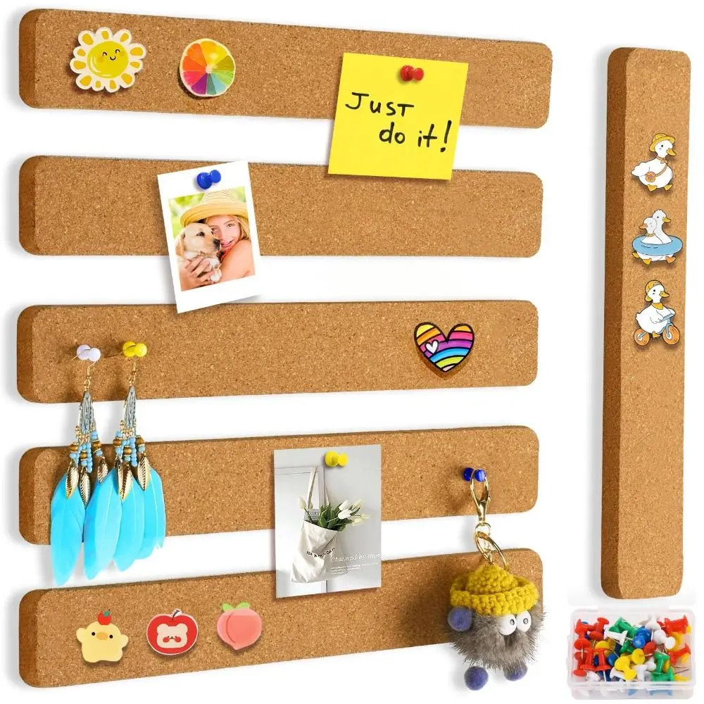 Cork Material Self Adhesive Cork Board Frameless Self Adhesive Hanging Thumbtacks Board Removable Wall Message Board