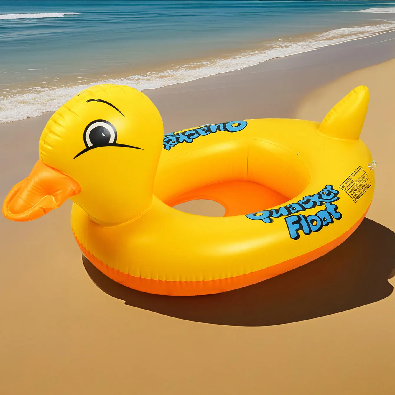 1PC Duck-shaped Thickened Inflatable Underarm Float with Seat Ring, Summer Pool & Beach Float for Kids, Perfect for Water Play