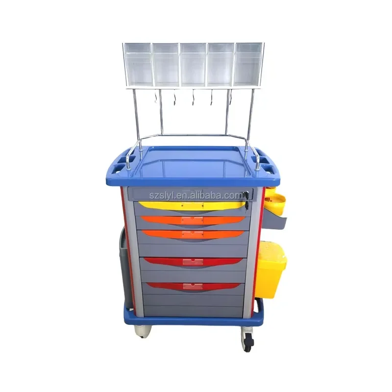 for Medical Medicine Delivery Trolley Hospital ABS Anesthesia Cart for Hospital Medicine Storage