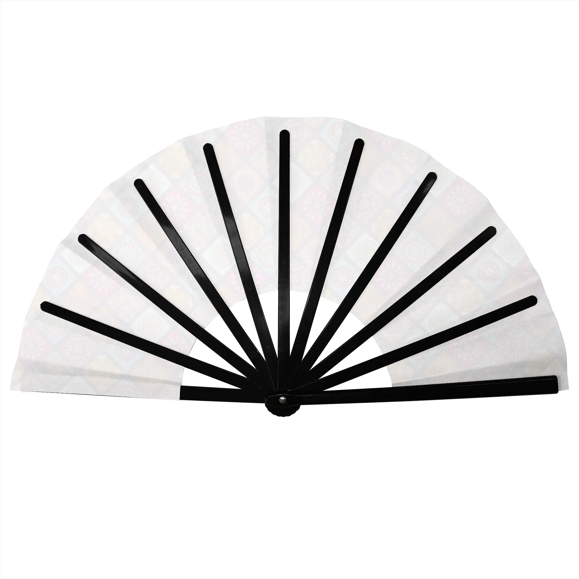 Moroccan Mandala Colorful Ethnic Folding Hand Fan Bohemian Geometric  Polyester Fabric Fan Summer Accessory Decorative Fans