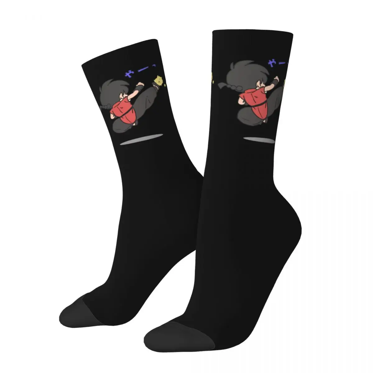 Ranma Saotome High elasticity polyester fiber cosy Unisex Hiking Happy 3D printing Socks