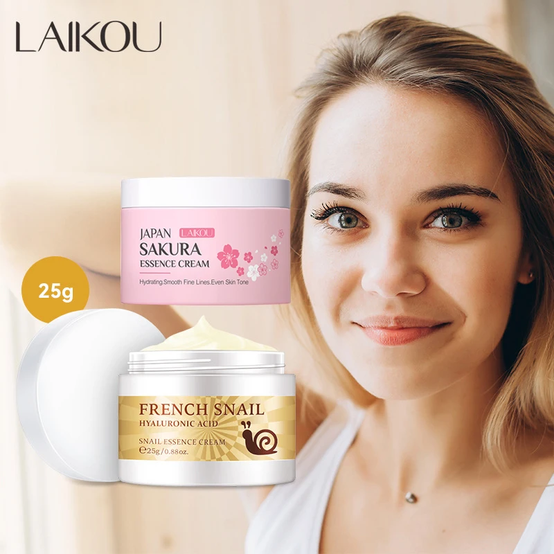 Laikou sakura caracol creme facial ácido hialurônico hidratar creme de dia facial hidratante de colágeno nutrir coreia nutrir cuidados com a pele