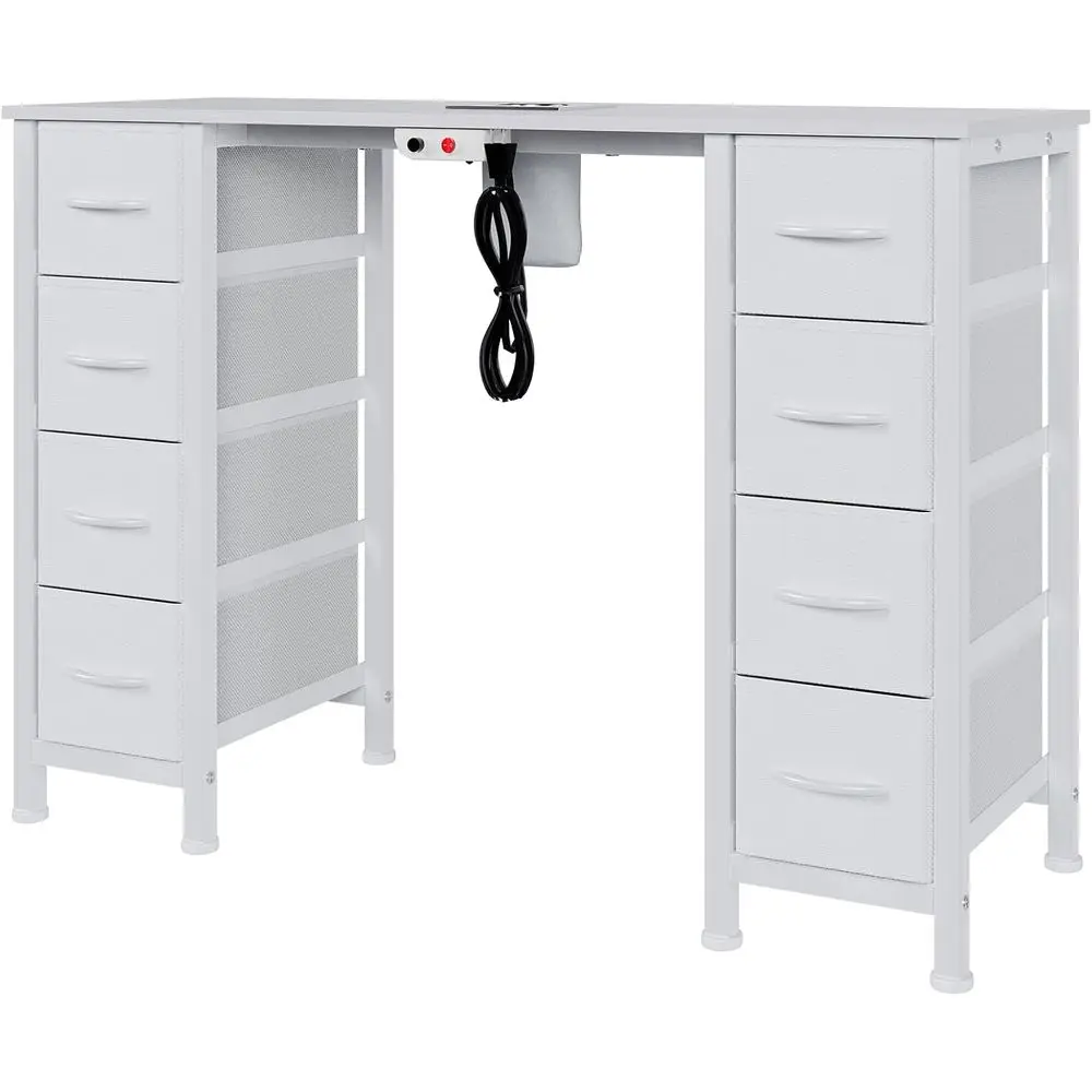 Electric Dust Collector Nail Desk with 8 Drawers for Manicure and Nail Art Workstation