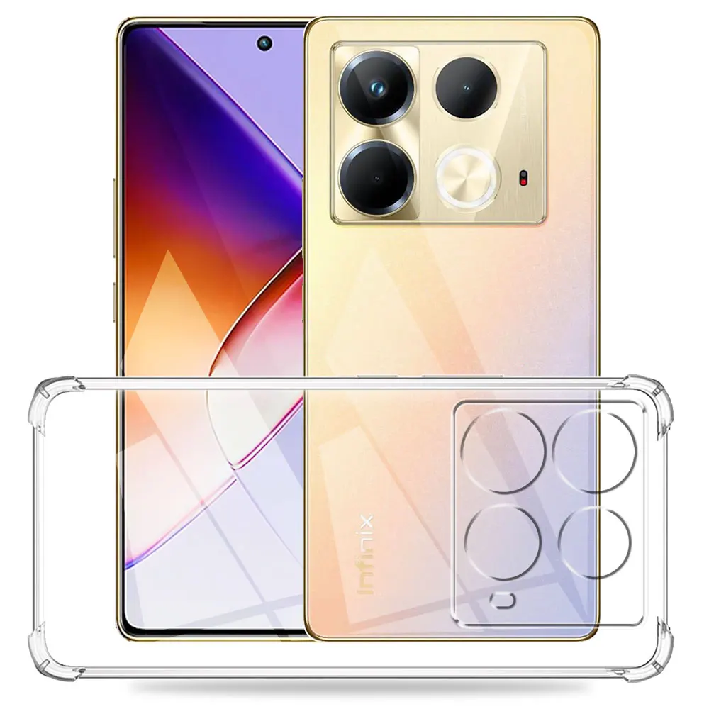 For Infinix Note 40 4G Case Clear Shockproof Silicone Soft Cover For Infinix Note 40 Pro Coque Infinix Note 40 Pro Plus Fundas